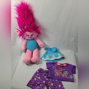 Build A Bear Dreamworks Trolls Poppy Plush 22” With Headband, Pjs, and Dress